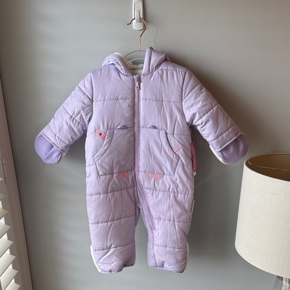 Wippette Kids Baby Snowsuit Winter Coat lilac Purple Dinosaur NWT